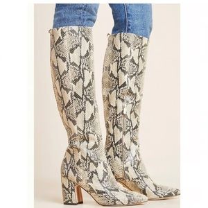Sam Edelman snake skin knee high boots